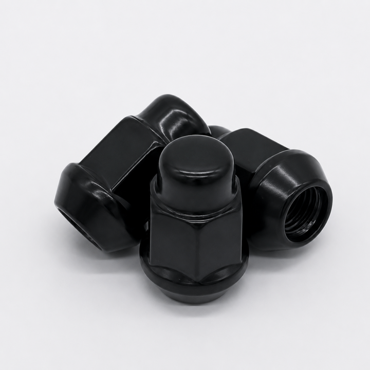 1/2" 2 Piece Short Lug Nuts <br> Acorn (60°) - Black