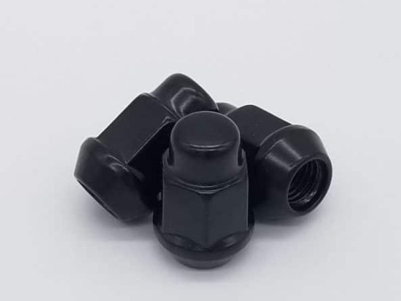 Short Bulge Lug Nuts Black