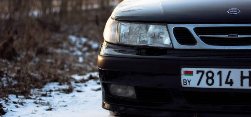 Close-up of a black SAAB by Vitali Adutskevich via pexels