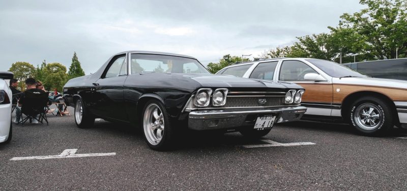 Vintage black muscle car Buick wheel spacers & Adapters